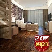 四合地板20周年慶典特惠 實木白櫟手工刨胡桃色企口18mm地板廠家直銷，焦點家居商城僅319元